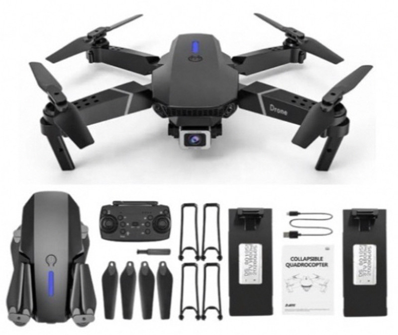 NimbusX E88 Pro 4K FPV Drone with LED Lights & Easy One-Key Takeoff DDR2 2 GB NVIDIA Chipset 0 bit 0 MHz Graphics Card(Black)