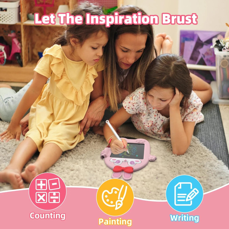 Zuuluzrs 9064 Bunny Kids' LCD Writing Drawing Tablet Pad or Drawing & Note-taking 3.5 x 3.5 inch Graphics Tablet Connectivity - Wireless(Pink)