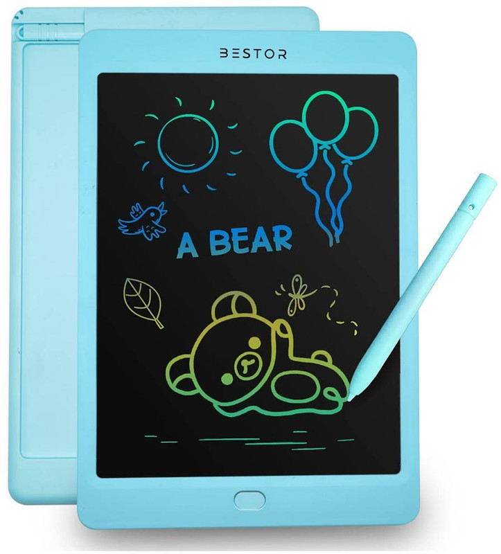 Bestor LCD Writing Tablet 10 Inch Drawing Pad 10 inches Writing Pad/ Drawing Pad/ E-Writer 5.8 x 8.5 inch Graphics Tablet Connectivity - Wireless(Blue)