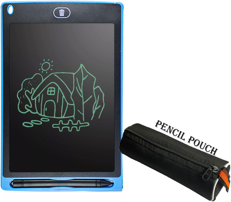 POZUB 8.5inch LCD Writing Tablet Learning Pad For Kids Drawing Board +Pencil Pouch LCD Writing Paperless Memo Digital Tablet Notepad Scribble Board/E-Writer Pad 8.5 x 7 inch Graphics Tablet Connectivity - Wireless(Black)