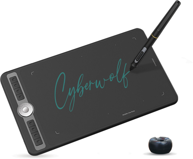 Cyberwolf T5050 Pentab 10 x 6 inch Graphics Tablet Connectivity - USB(Black)