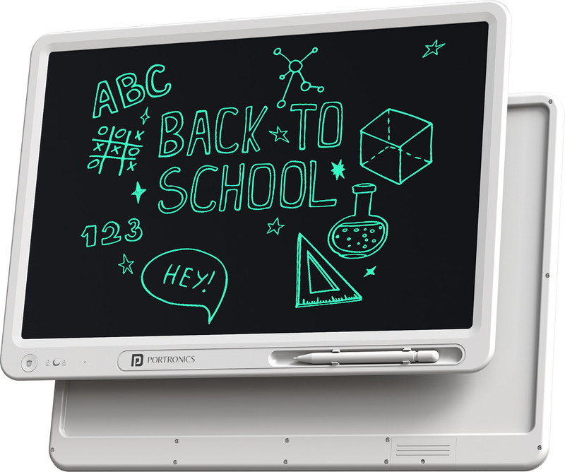 Portronics Ruffpad 21 Pro , 21-Inch LCD Writing Pad with Stylus, One-Tap Erase & Smart Lock 17.5 x 13 inch Graphics Tablet Connectivity - Wireless(Grey)