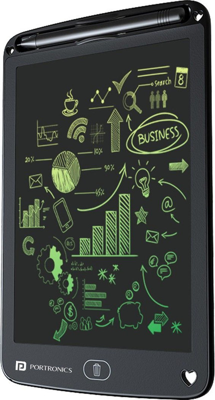 Portronics Ruffpad 12M Re-Writable LCD 12 x 12 inch Graphics Tablet Connectivity - Wireless(Black)