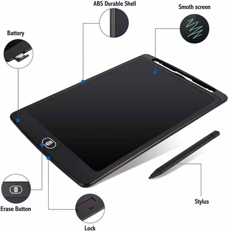 Stela 12 Inch Large Screen Drawing LCD Writing Tablet for Kids & Adults 10.5 x 6 inch Graphics Tablet Connectivity - Wireless(Multicolor)