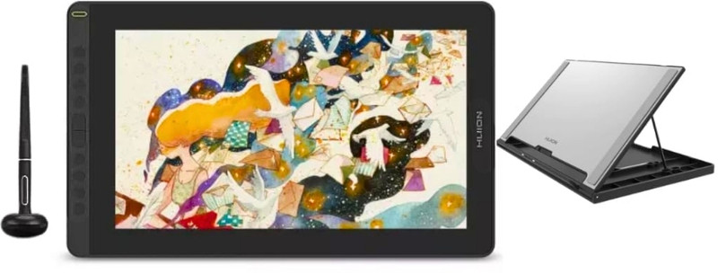 HUION GS1562 Kamvas 16 (2021) 15.6" Pen Display, PW517 Stylus, 8192 Pressure 15.6 x 10.3 inch Graphics Tablet Connectivity - USB(Black)