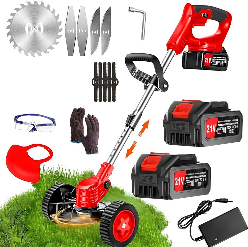 CAFEINADO Grass Cutter Machine for Garden for Electric Grass Lawn Trimmer Grass Trimmer Cordless Grass Trimmer(Manual Feed)