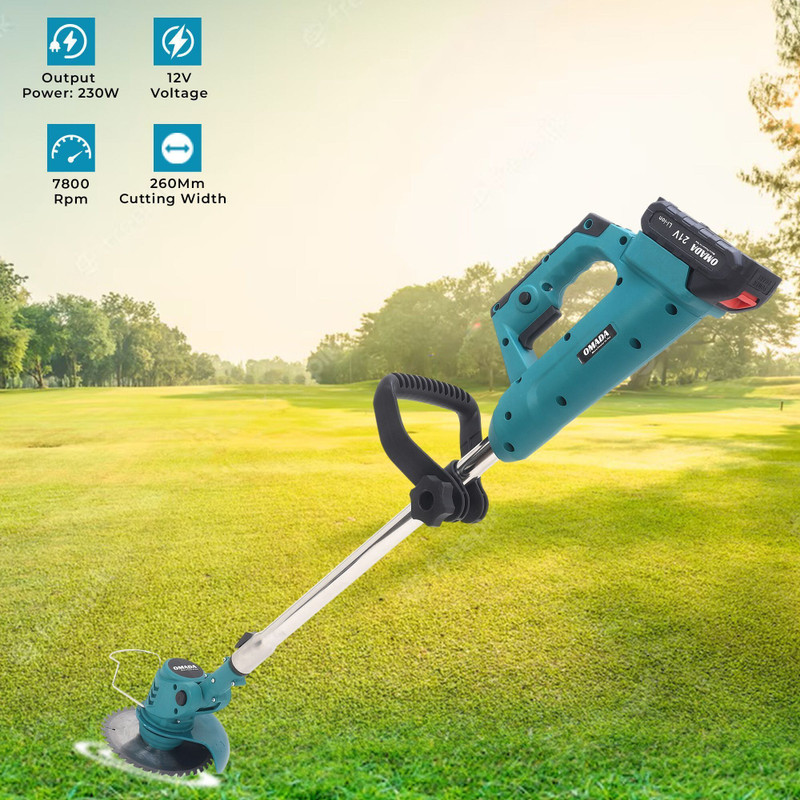 Omada Cordless Electric 21V Grass Cutter 230mm Cutting Width Cordless Grass Trimmer(Manual Feed)