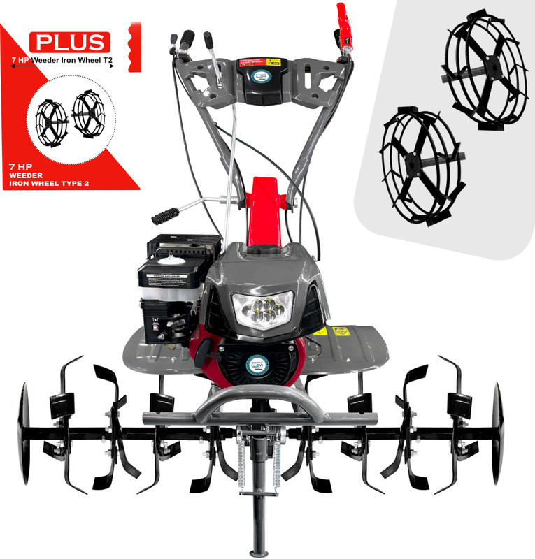 DVI 4 Stroke Light Weeder Work in Day/Night With Petrol Engine With Iron Wheel T2. Fuel Grass Trimmer(Automated Feed)