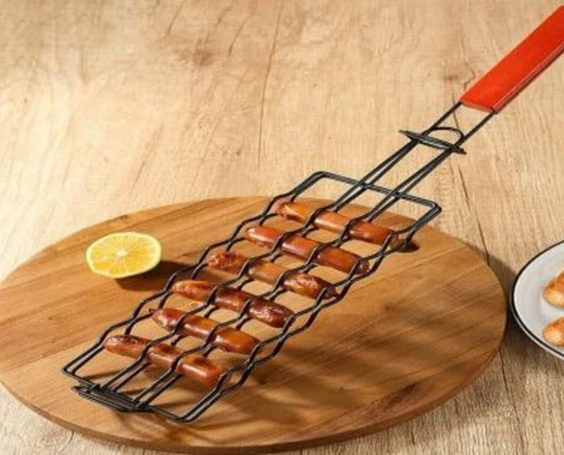 prapti enterprisee handheld BBQ sausage grilling basket Rib Roaster Grill(Pack of 1)