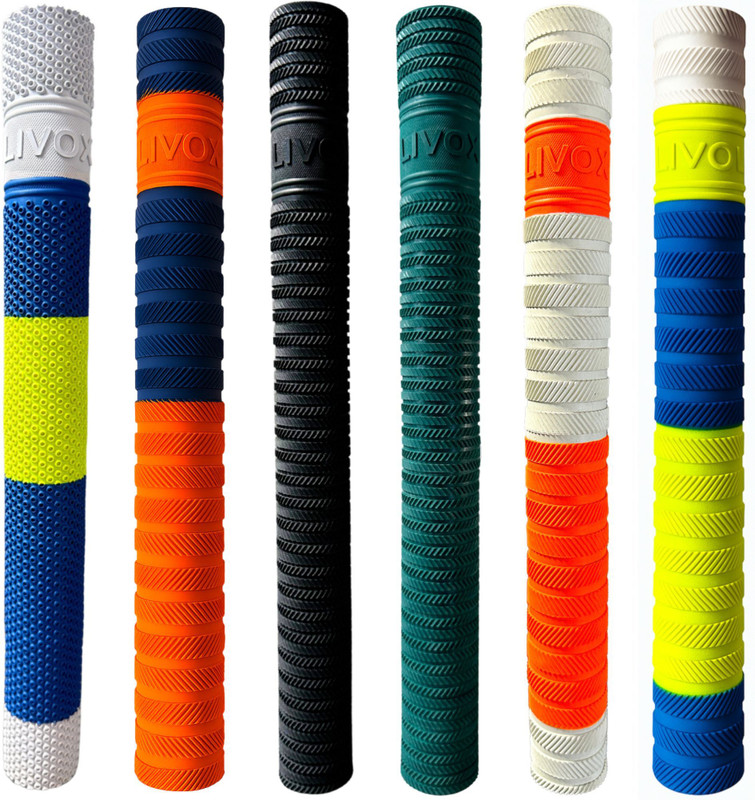 LIVOX Textured Rubber Bat Grip | Enhanced Shock Absorption Ultra Tacky(Multicolor, Pack of 6)