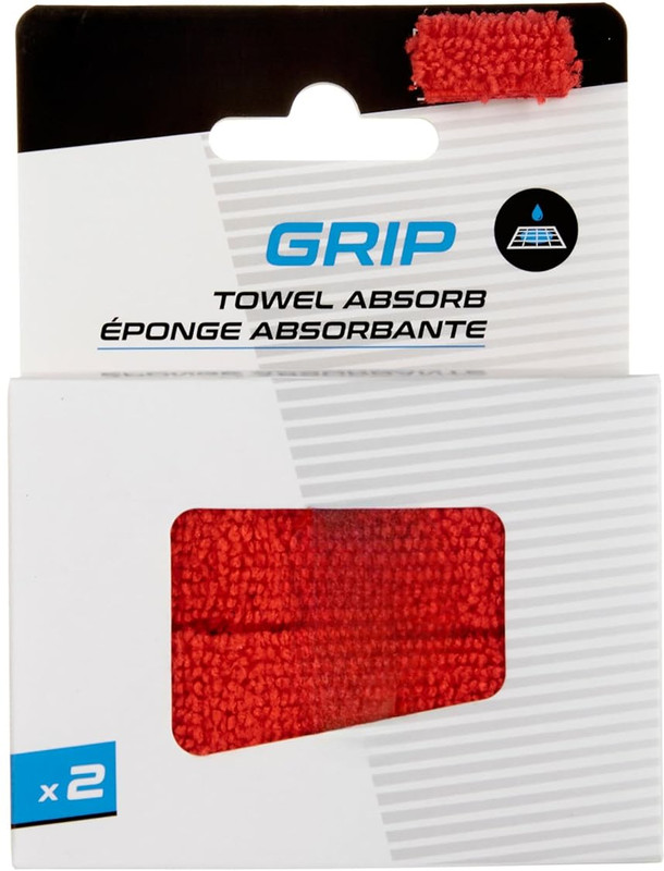 dynamics Super Absorbent Anti-Slip Towel Grip Overgrip For Badminton Racquet| Towel Grip(Red, Pack of 2)