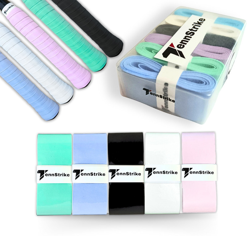 Tennstrike Multi-Color Pack of 5 Soft grip for Badminton, Tennis, and More Tacky Touch(Multicolor, Pack of 5)