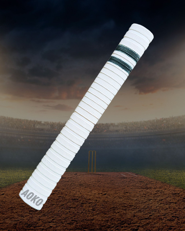 XOKO Premium White Cricket Bat Grip with Black Line Ultra Tacky(White, Black, Pack of 3)