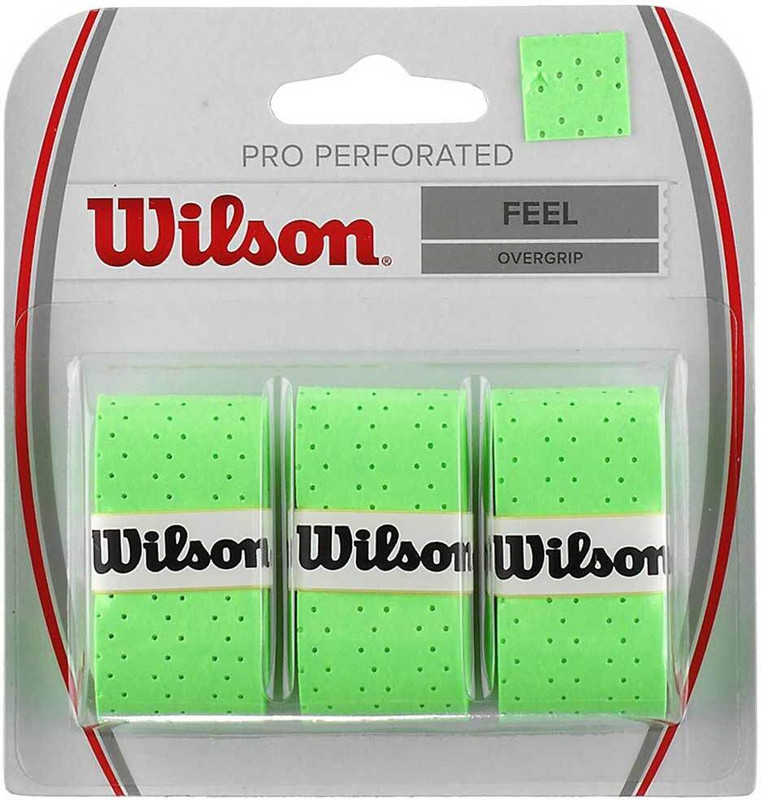 WILSON Pro Perforated Overgrip (3 pcs) - Green(Pack of 1)