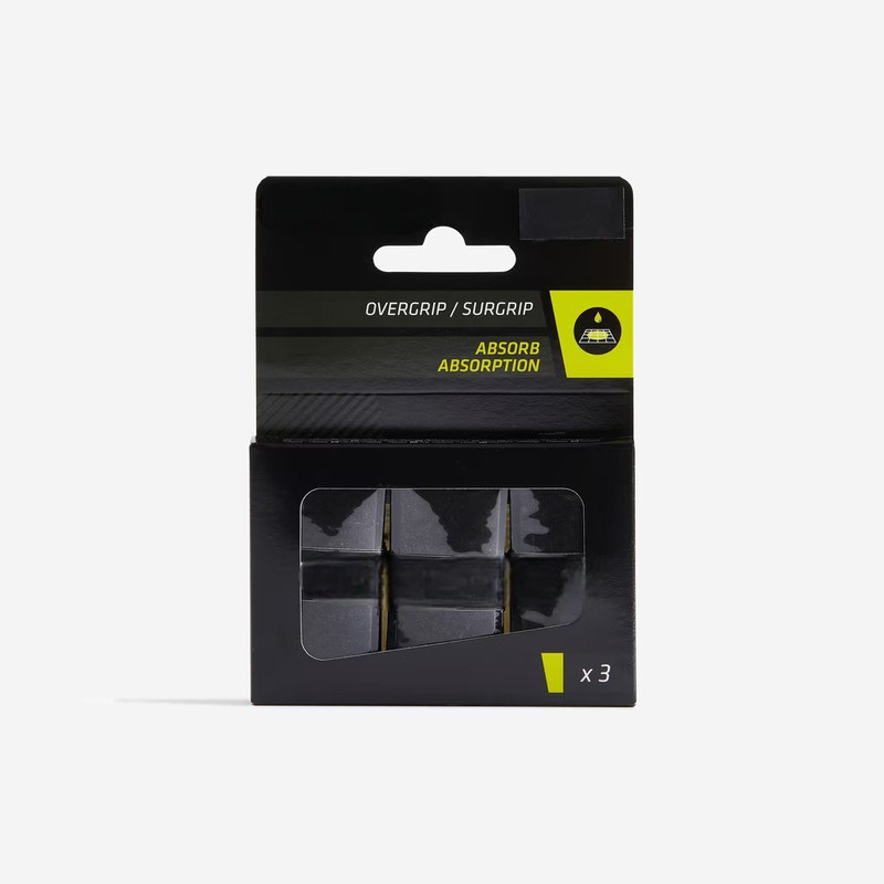 NIMZ Dynamic Tennis Racket Overgrip | Absorb | Black Color | Pack Of 3 | Non-Slip | Tacky Touch(Black, Pack of 3)