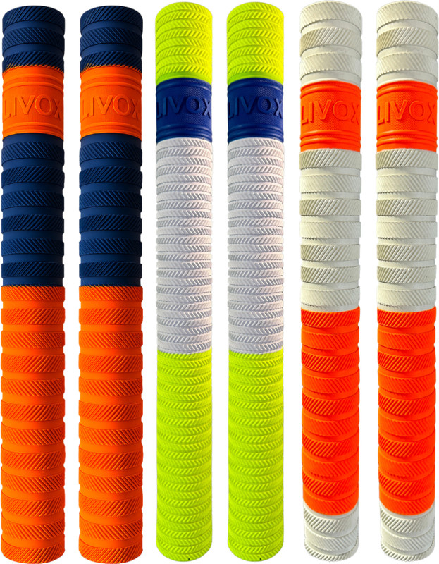 LIVOX Sweat Absorbing Cricket Bat Grip with Extra Cushion Ultra Tacky(Multicolor, Pack of 6)