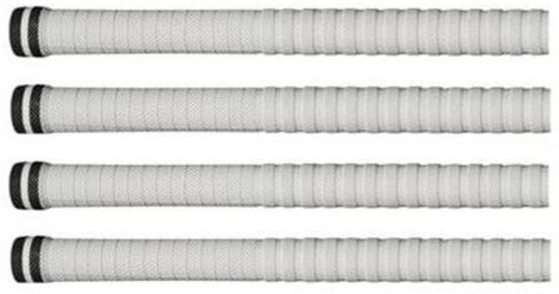 Fitdex Premium Quality 4 Cricket Bat Handle Grips, Super Tacky(White, Pack of 4)