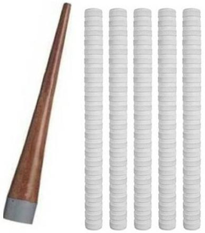 Dinetic COMBO of 1Cricket Bat Handle Gripper With 5Bat Handle Grip(White), Mesh Grip(White, Pack of 6)