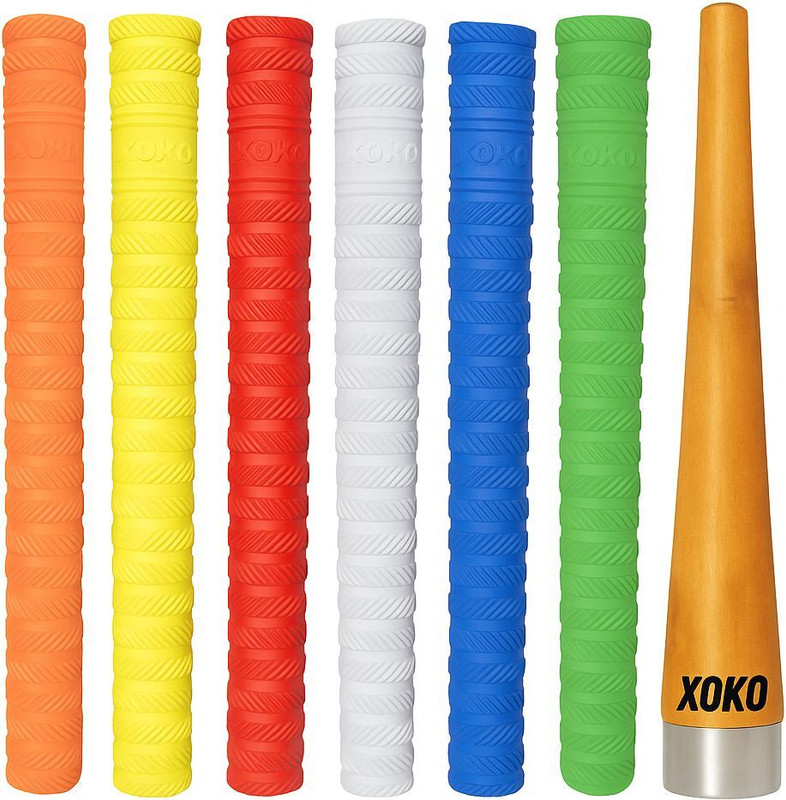 AOKO AA Premium Cricket Bat Handle Rubber Grips With 1 Wooden Gripper Cone Diamond(Multicolor, Pack of 5)