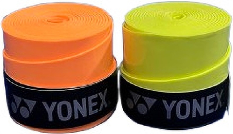 YONEX Tech 501 Grip Smooth Tacky(Orange, Green, Pack of 2)