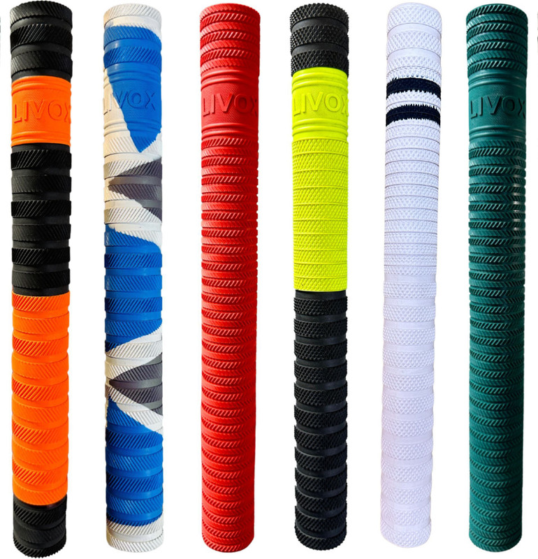 LIVOX Multi-Texture Bat Grip for Hard Hitters | Long-Lasting Material Ultra Tacky(Multicolor, Pack of 6)
