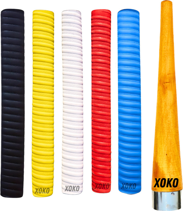 XOKO 2 Grips for Better Shock 1 Gripper Cone for Cricket Bat Handle (Pack of 3) Snake(Red, Pack of 6)