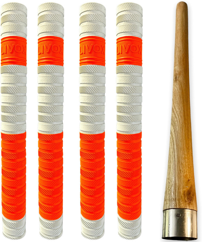 SIXTEEN Cricket Bat Handle 1 Grips With Wooden Grip Cone For Good Comfortable Ultra Tacky(Black, Pack of 2)