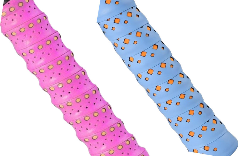 acers Badminton Racket Grip Spongy Feel Perforated Cushtac(Blue, Pink, Pack of 2)