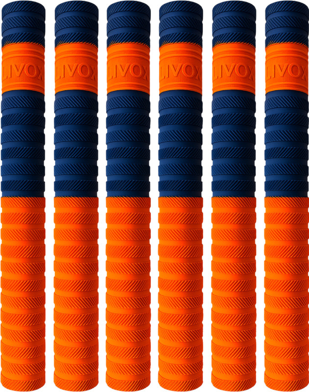 LIVOX Shock Absorbing Bat Grip for Comfortable Batting Ultra Tacky(Orange, Pack of 6)