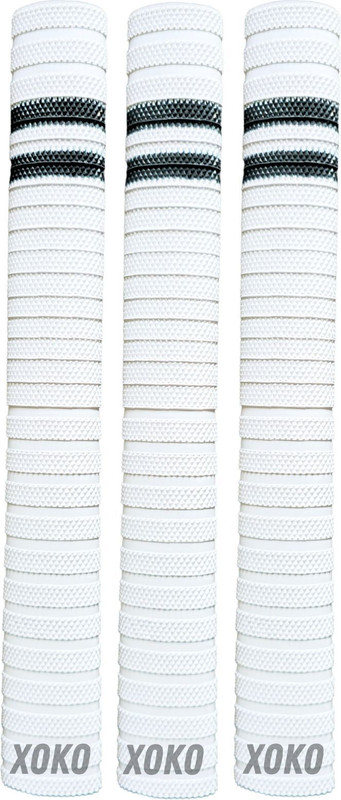 XOKO Premium White Cricket Bat Grip with Black Line And 1 Wooden Cone Ultra Tacky(Multicolor, Pack of 2)