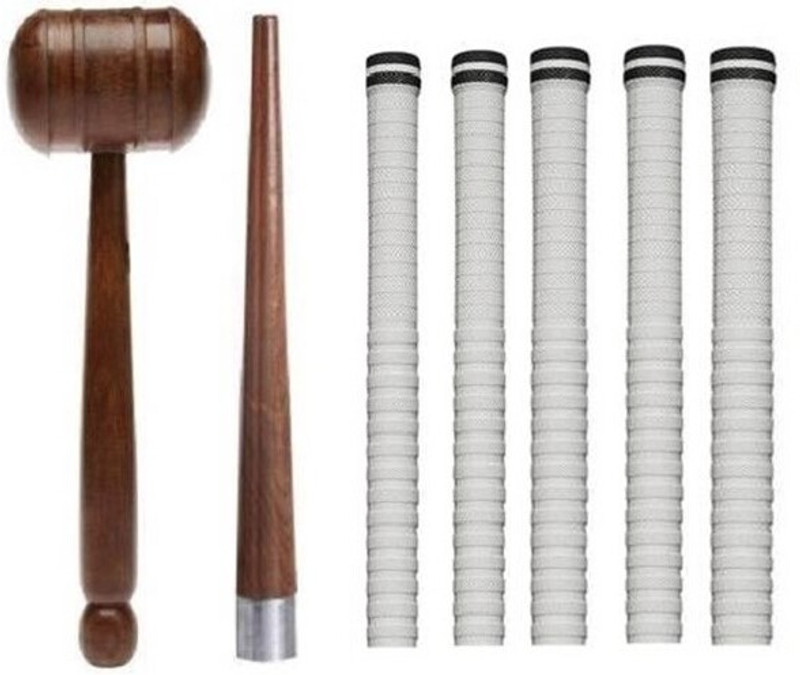revup premium Quality 1Mallet & 1Gripper And 5 White Grip, Super Tacky(White, Pack of 7)