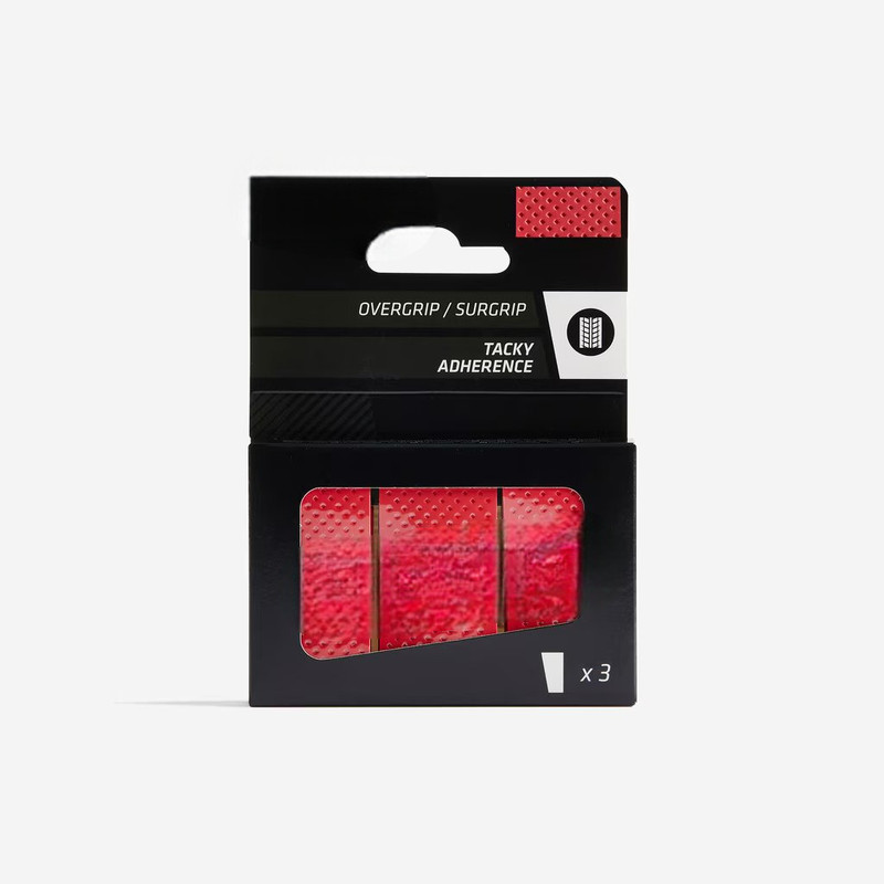 Woodtechinternational Tennis Racket Overgrip Surgrip | Tacky Adherence | Durable | Red Color | Ultra Tacky(Red, Pack of 3)