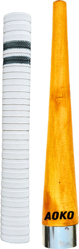 YMD Premium White Cricket Bat Grip with Black Line And 1 Wooden Cone Ultra Tacky(Multicolor, Pack of 2)