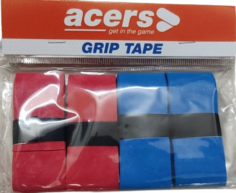 acers Frosted PU Grip for Badminton/Squash/Tennis Rackets Pack of 4 Dry Feel(Red, Blue, Pack of 4)