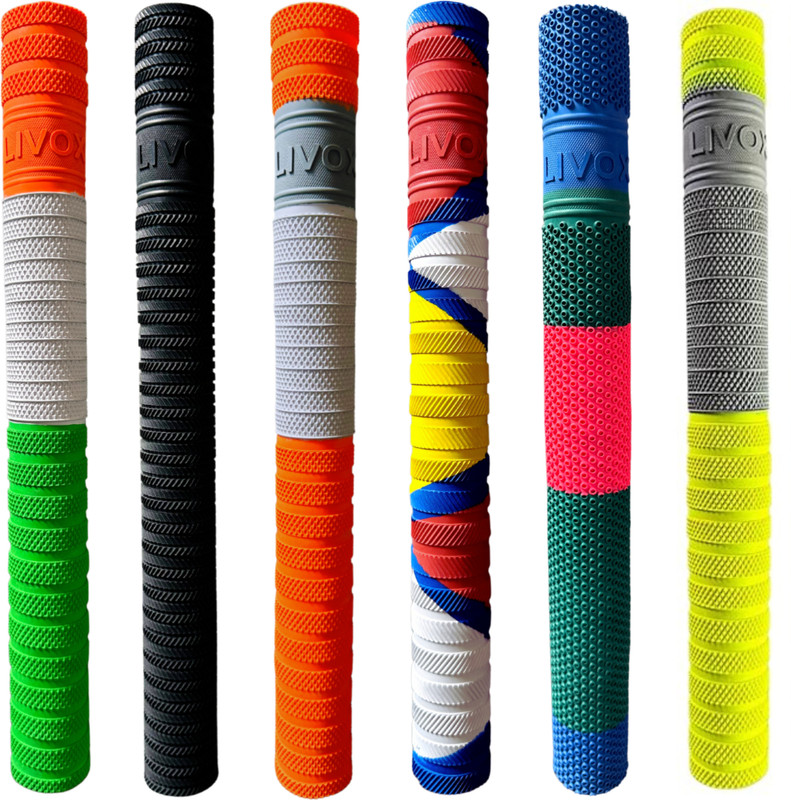 LIVOX Cricket Bat Handle Grip | Stylish Design | Strong Texture Ultra Tacky(Multicolor, Pack of 6)