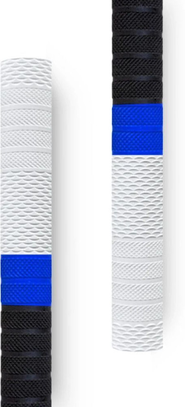 proverve Textured Rubber Bat Grip For Cricket Bat Handles | Superior Handle Grip |(White, Black, Blue, Pack of 2)