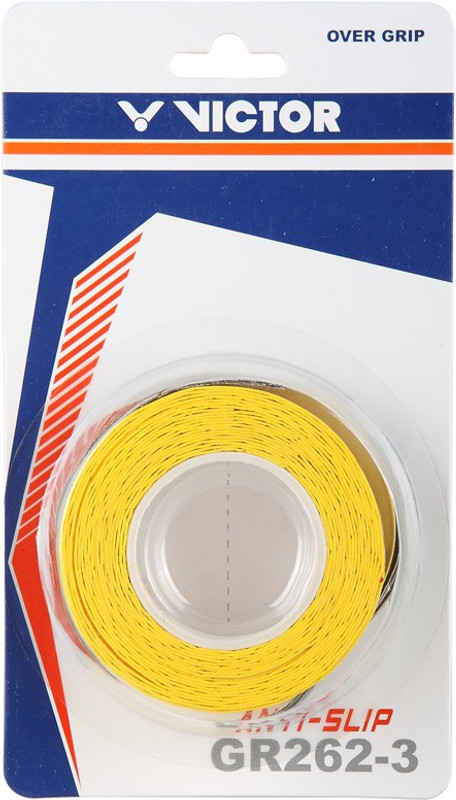 VICTOR GR262-3 Anti-Slip Comfort Feeling Badminton Racket Overgrip, (Pack of 3)(Pack of 3)