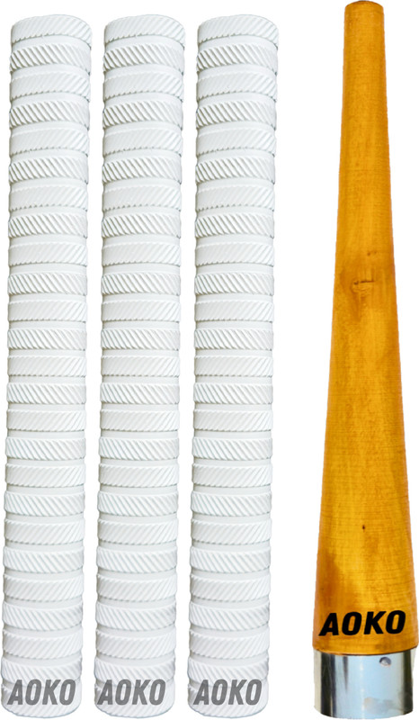 AOKO Plain White Grips for Better Shock 1 Grip Cone for Cricket Bat Handle Ultra Tacky(Pack of 4)