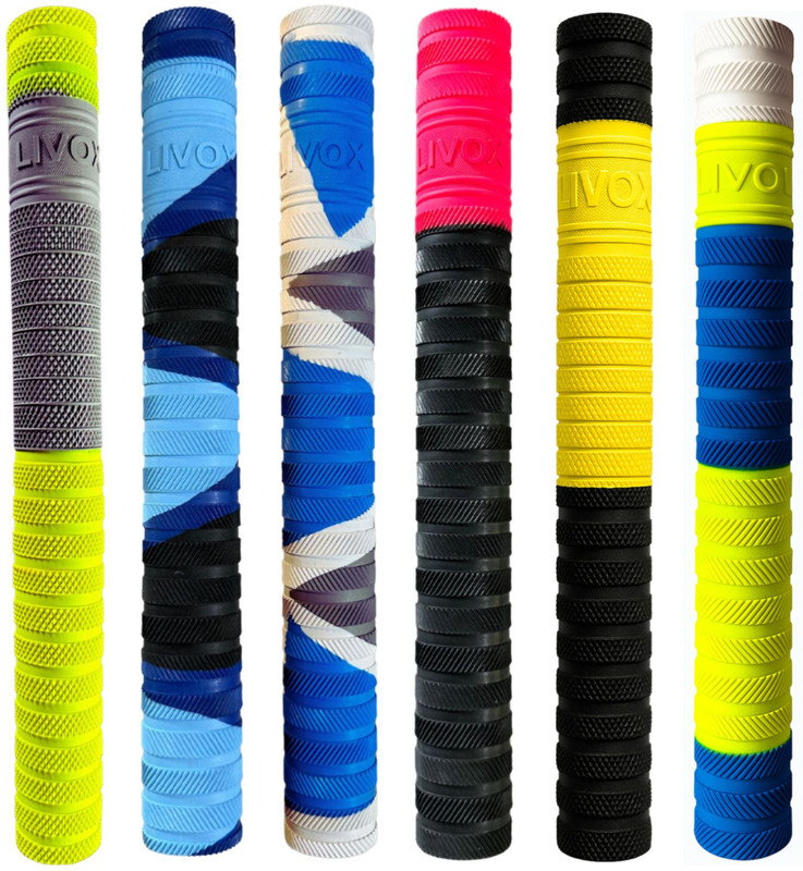 LIVOX Cricket Bat Grip with Superior Hold | Premium Multicolor Pattern Ultra Tacky(Multicolor, Pack of 6)