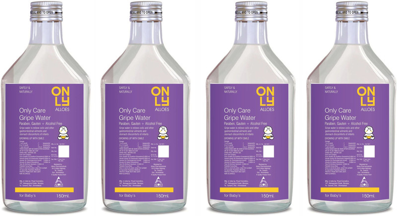 Alloes Pharmaceuticals No Flavor Gripe Water(600 ml Pack of 4)