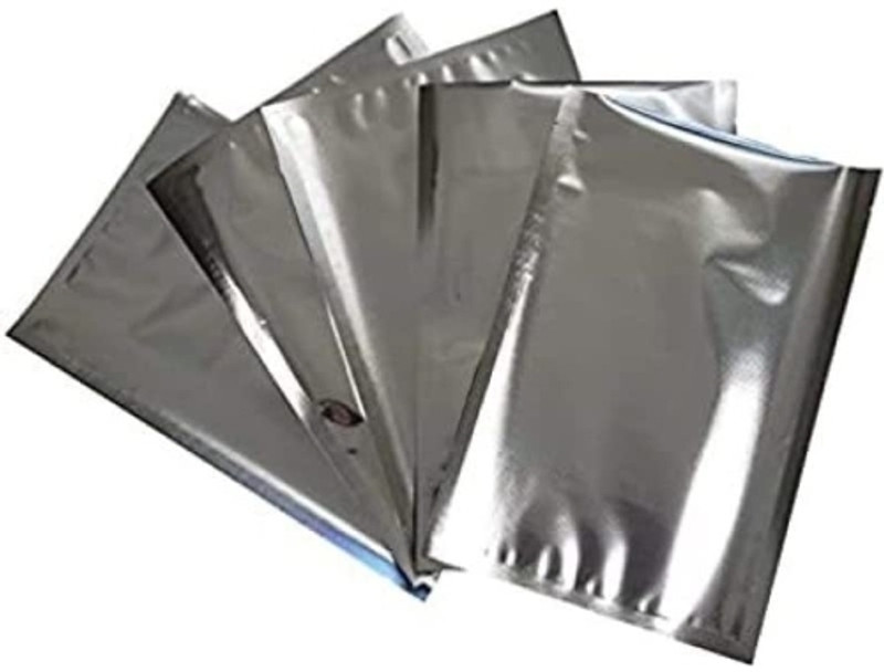 ARSALES Silver Foil Pouches for Food Packaging (Pack of 100 +100 FREE) Pack of 200 Grocery Bags(Silver)