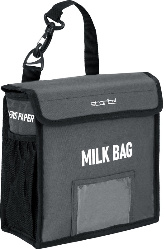 STORITE Milk Bag for Door Hanging Insulated Storage for Milk Sachets, Bottles Grocery Bag(Grey)