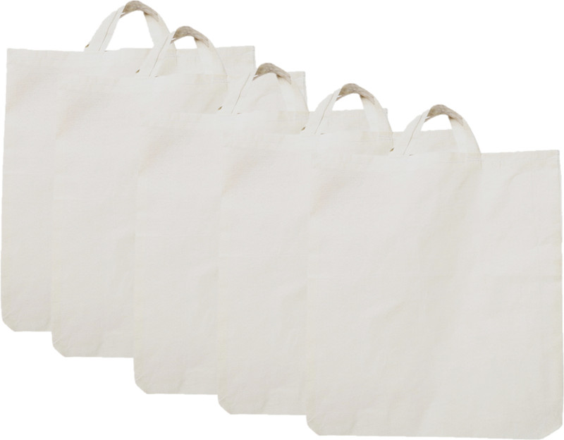 LUSKA Canvas Tote Bags | Grocery Bags for Shopping | 11" x 13" | Cotton Shopping Bag Pack of 15 Grocery Bags(White)