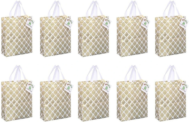 Sainik's Access to Quality Non woven Reusable Grocery Shopping Bags With Flower Design Pack of 10 Grocery Bags(Multicolor)