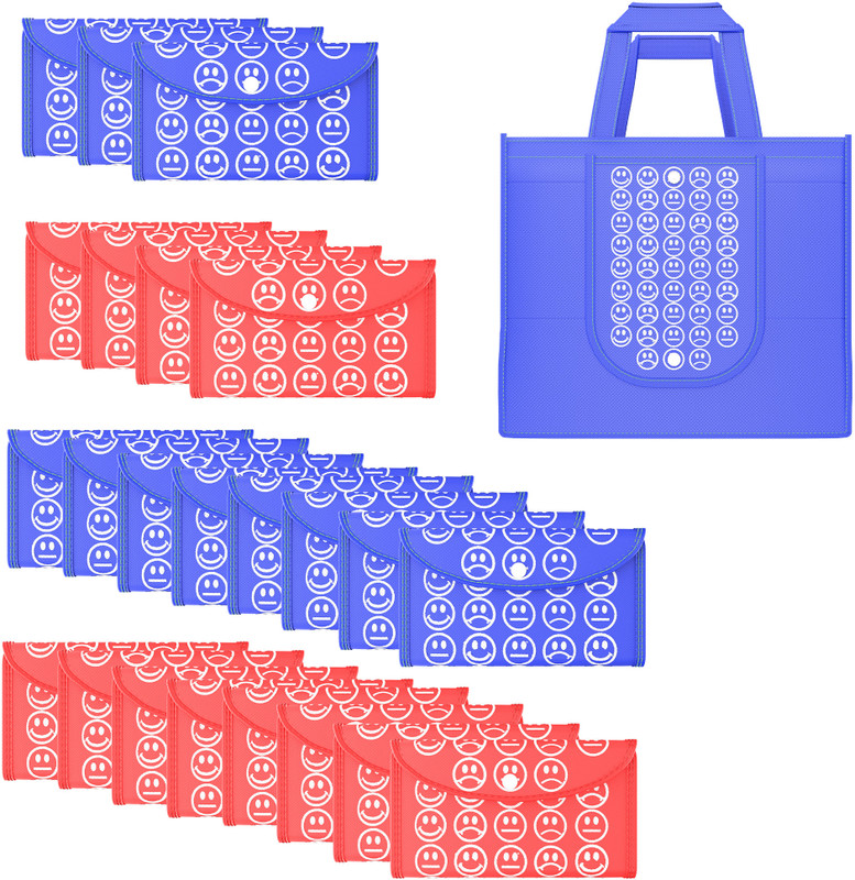 KUBER INDUSTRIES Pack of 12 Smile Print Foldable Grocery/Shopping Bags For Women | Green Pack of 12 Grocery Bags(Green)