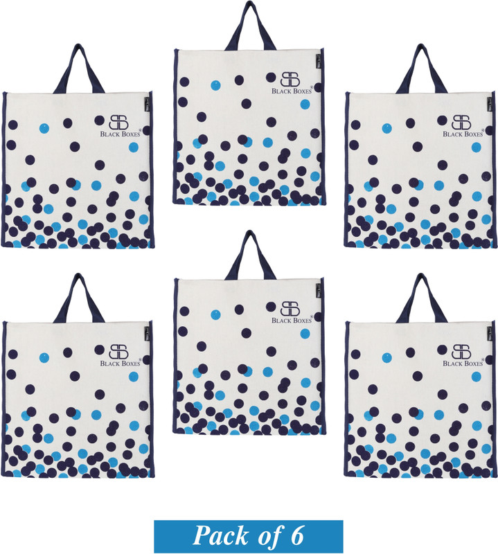 BlackBoxes Pack of 6 Grocery Bags(Blue)