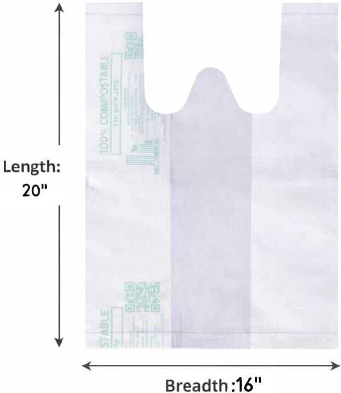 Maa Tara Property Pack 75 | Size 16x20 | Eco-Friendly Compostable Biodegradable Carry Bag.(White)