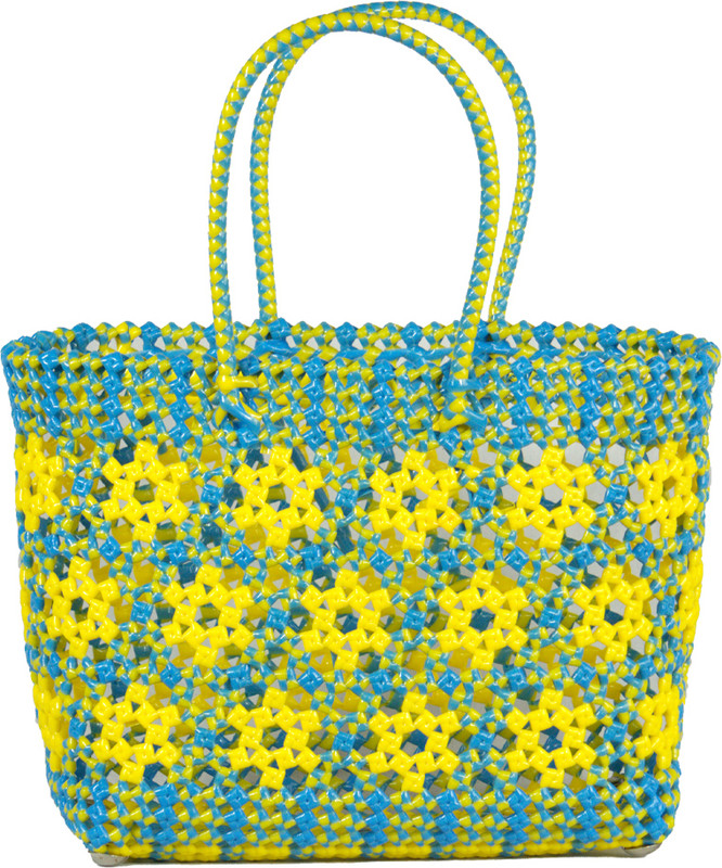 SHOORAJHANTH Plastic wire bags plastic wire basket storage vayar koodai oyar koodai Grocery Bag(Multicolor, Blue, Yellow)