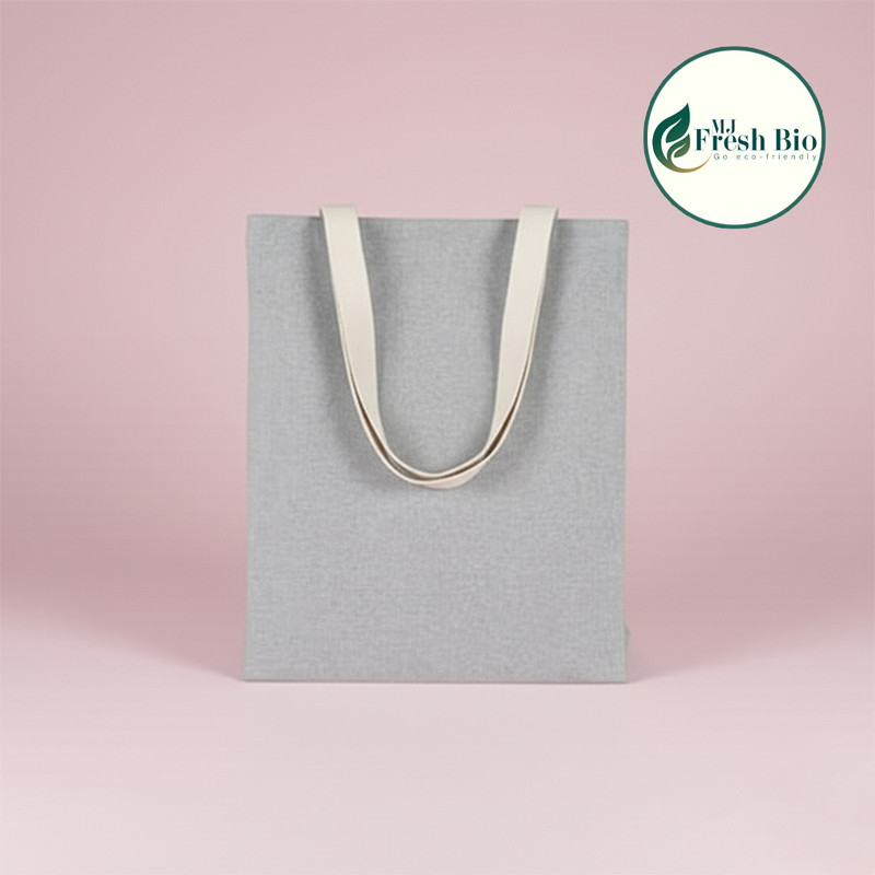 FRESH BIO Cotton Tote Bag | Reusable Shopping Cloth Bag | Sweet and Snacks Bags-13"X13"+8" Pack of 20 Grocery Bags(Beige)