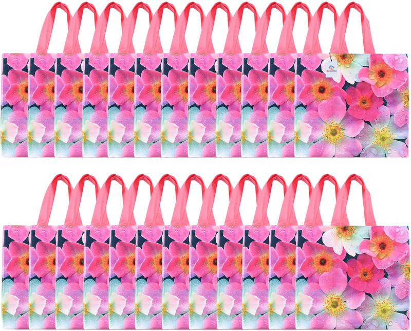 KUBER INDUSTRIES PVC Sunflower Bags for Lunch-Grocery-Shopping|Pack of 30|Multicolor Pack of 30 Grocery Bags(Multicolor)